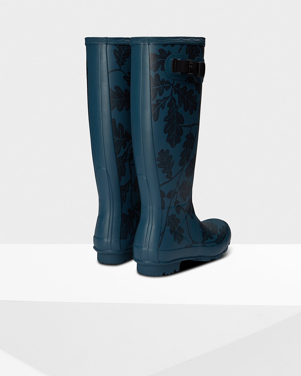 Women Hunter National Trust Print Norris Field | Tall Rain Boots Blue | NZ-6792-TGXE